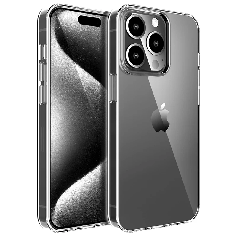 Transparent Crystal Clear Silicone Case for iPhone 16 15 14 +