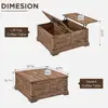 Farmhouse Lift Top Coffee Table with Storage Rustic Square Center Table Hidden Compartment Easy Assembly Durable Wood Design 3