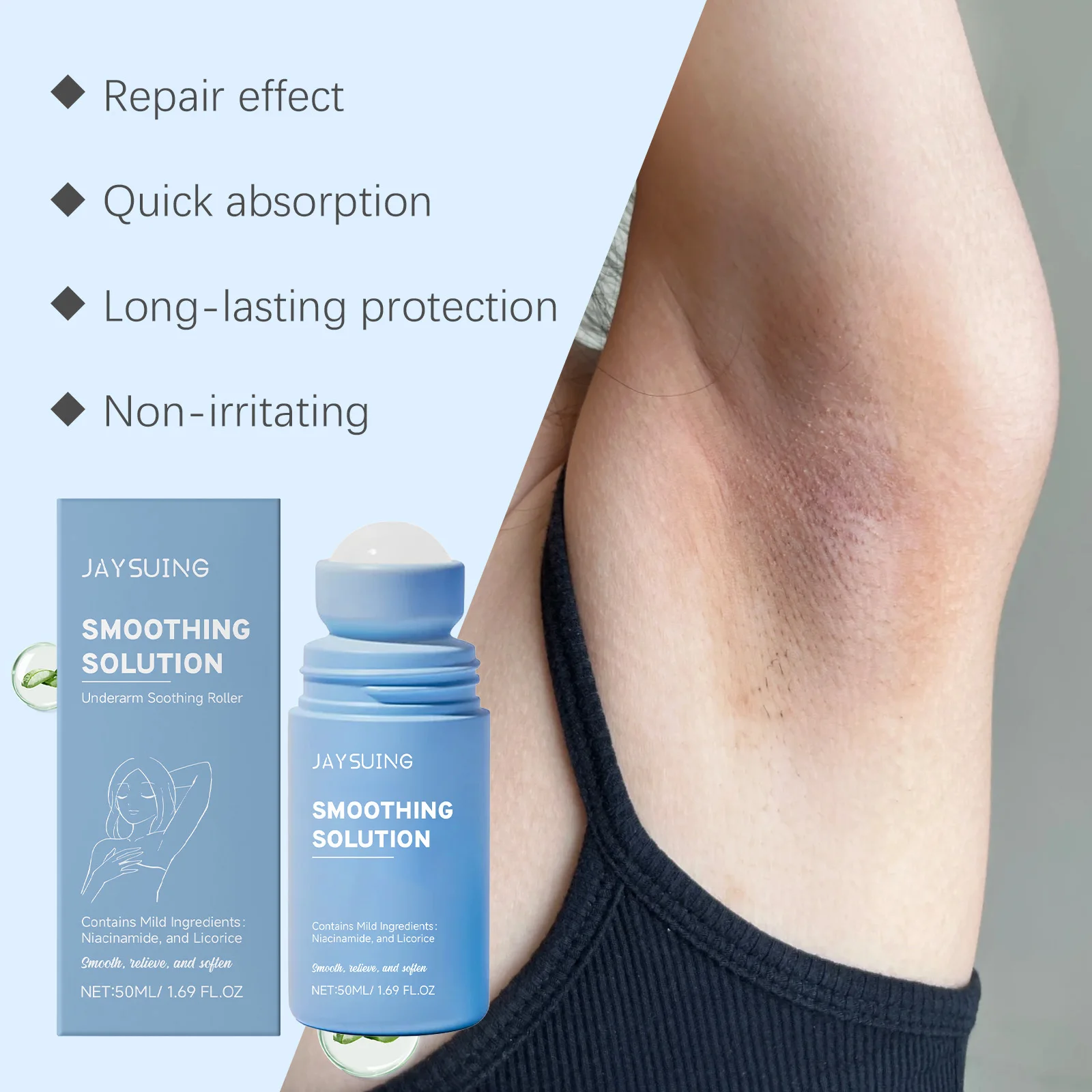 After Shave Moisturizer Protection Roll-On Soothing Hydrating for Armpits Prevent Ingrown Sensitive Skin Care Aftershave Serum