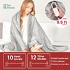 120V, 10 temperature settings with LCD Heated Blanket Electric Throw,1-12 hours Auto Shut Off, Detachable and machine washable 2