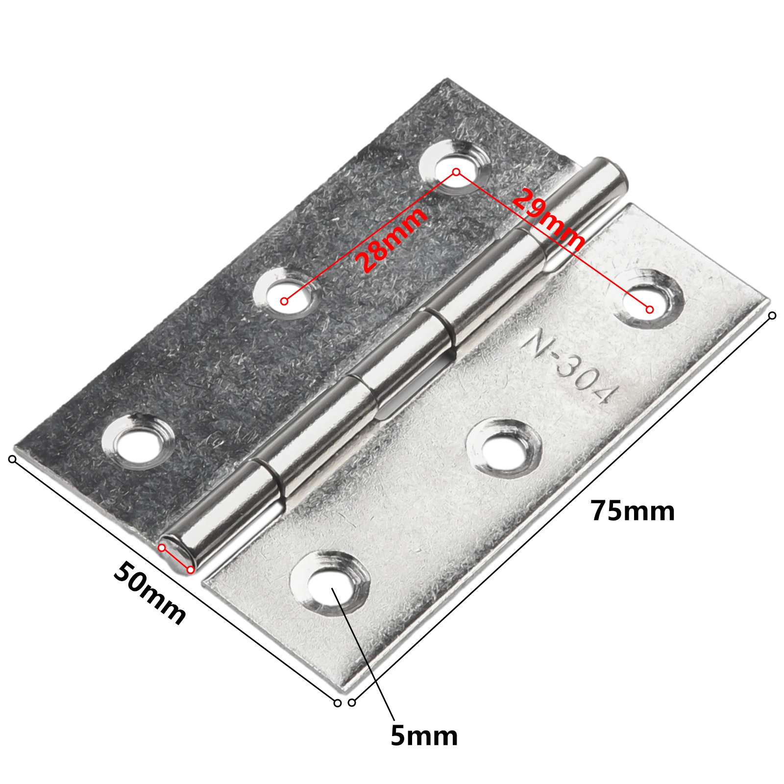 Description Picture 5 of item10x Door Hinges Ball Bearing Butt Stainless Steel Hinge 7.5x5Cm Wooden Box Studio Office Mini Hinge Furniture-Hardware