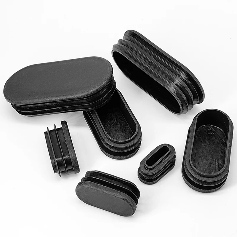Oval Oblong Plastic Tubes End Caps Bungs Blanking Plugs Pipe Inserts Table Feet Chair Dust Cover 1~20pcs Furniture Accessories