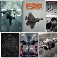 لوح قماشية جدارية فاخرة لطائرة F-35 المقاتلة | Luxury F-35 Fighter Canvas Wall Art Poster