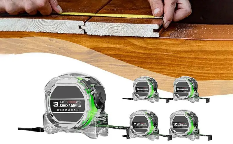 

Metric Tape Measure Distance Meter Building Measurement Device Retraction Control Scale Self Lock With Fluorescent Coating