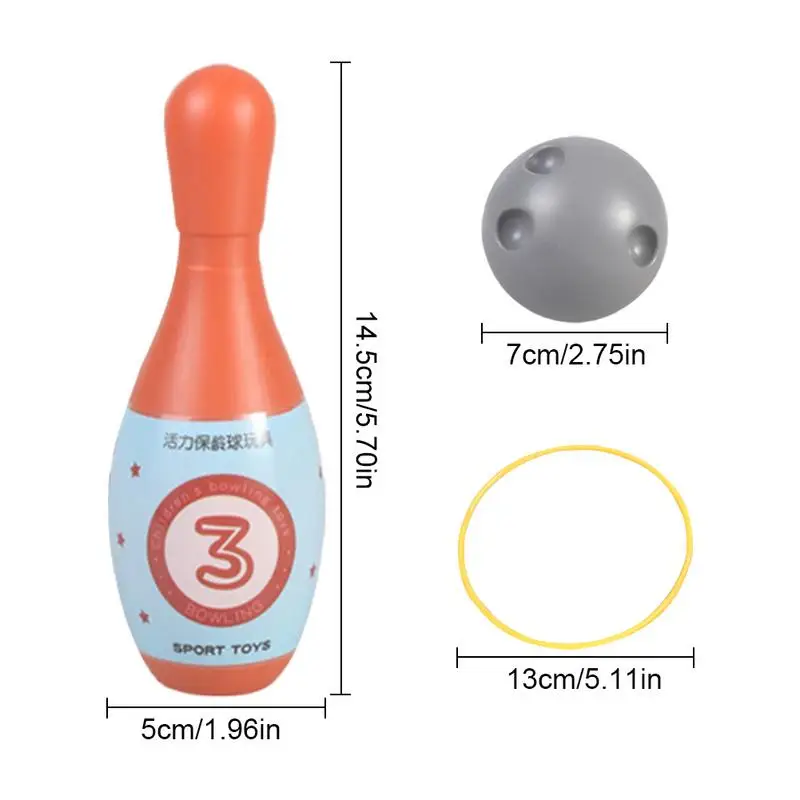 Toddler Bowling Set Cute Bowling Toy Set 3 Balls 6 Rings 12 Pins Games For Kids Indoor Interactive Fun Sports