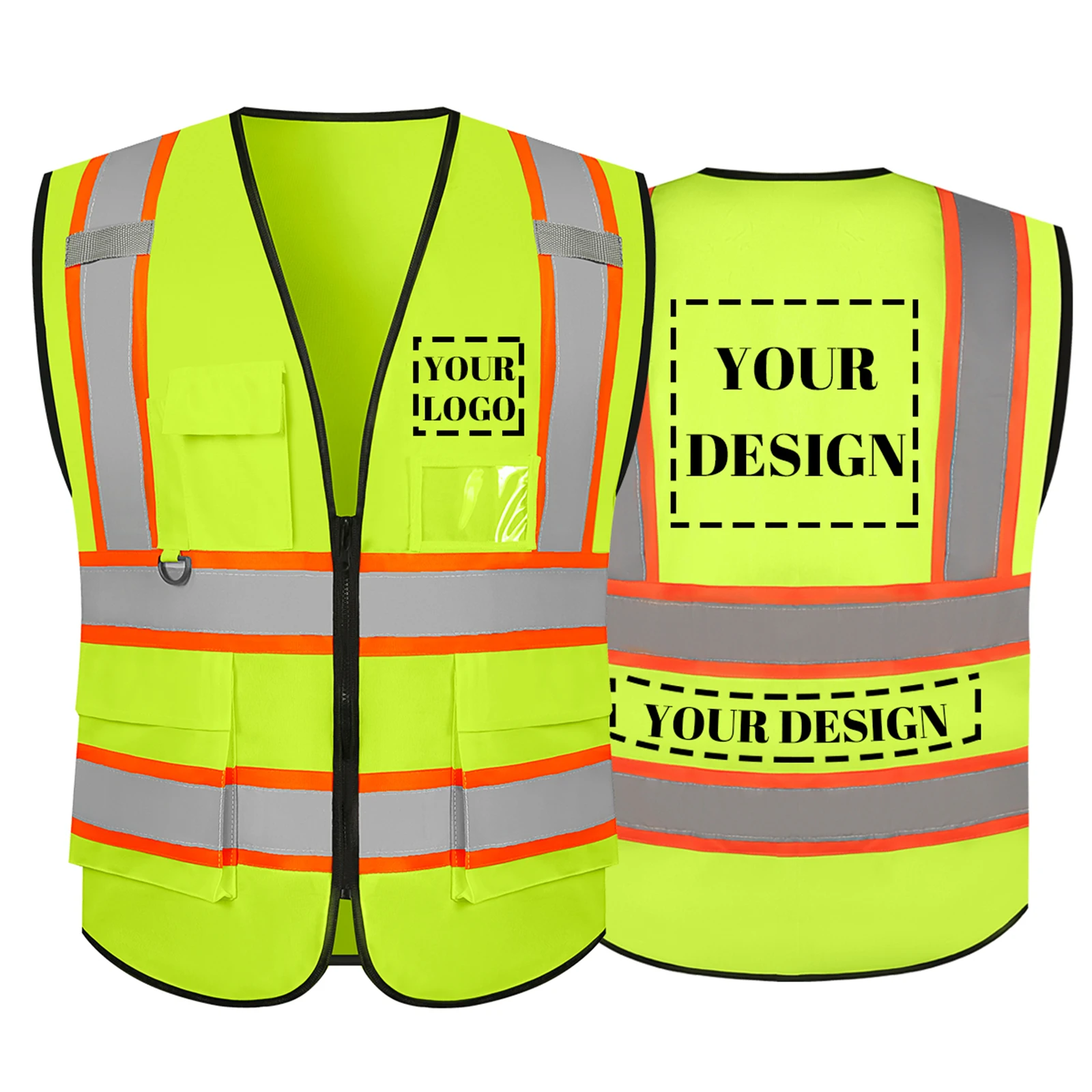 Construction Safety Vests Company Logo Custom Safety Vest Pockets