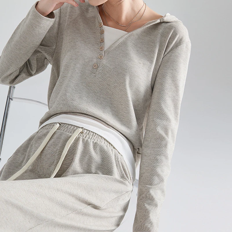 Maternity Wear Fall Winter Clothes Set Korean Fake Two Piece Tops + Wide-leg Pants 2Pcs Sport Suit Pregnant Clothes