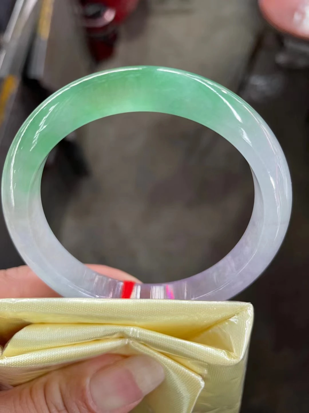 

Newest Natural Ice Glutinous Floating Purple green Flower Jadeite Bangles Exquisite Quality Jade Bracelet Handring Fine Jewellry