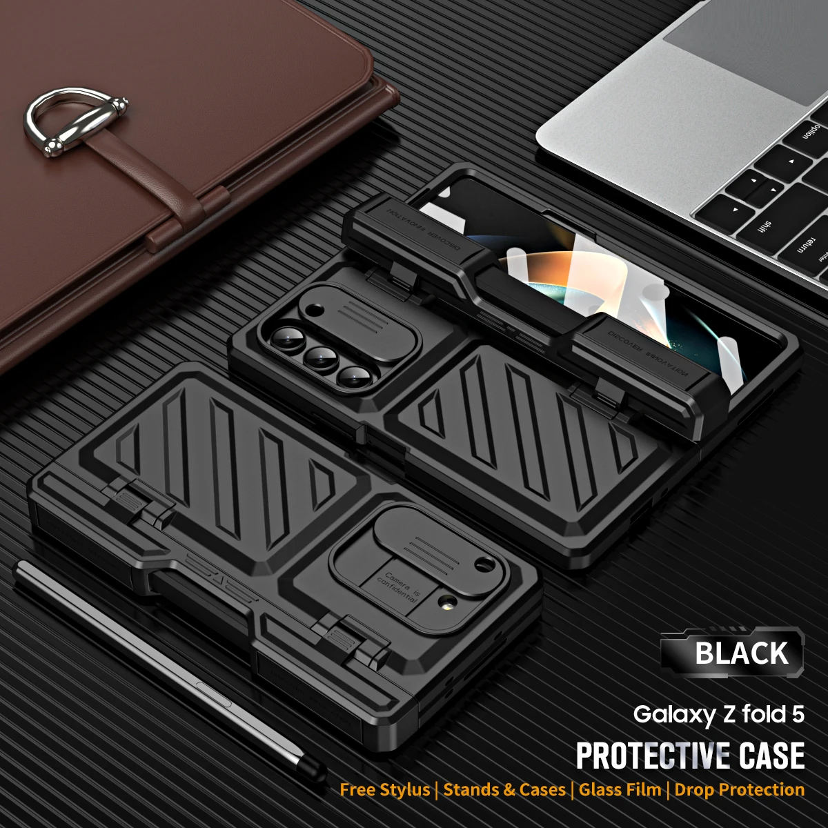 Armour Ultra Samsung Galaxy Z Fold 5 Case - Shockproof Hinge Protection Camera and Screen Protection Pen holder Case