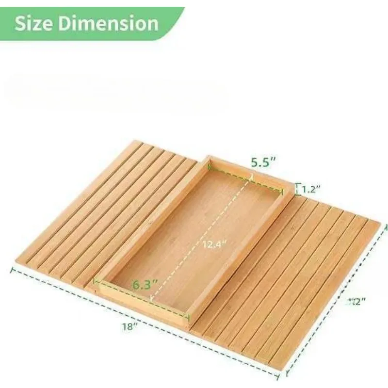 Sofa Armrest Bamboo Tray Foldable Bamboo Sofa Storage Tray Lazy Sofa Snack Wooden Tray 5