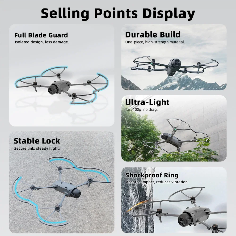 Protection d'hélice pour DJI Mavic 4 Pro - Gris clair, 4 pièces