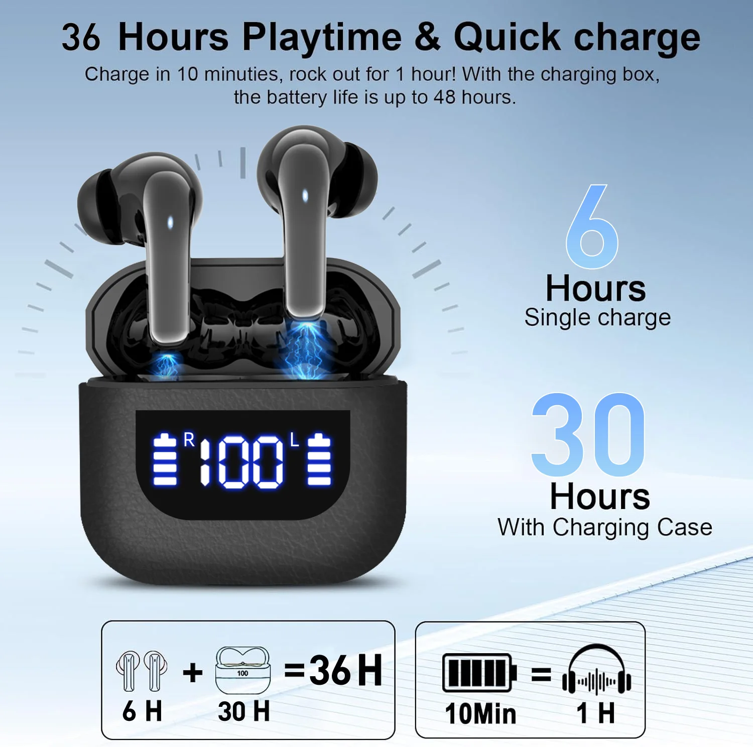 TWS K07 wireless earphones, heavy bass stereo noise reduction for calls, ultra-long battery life, low-latency game mode 4