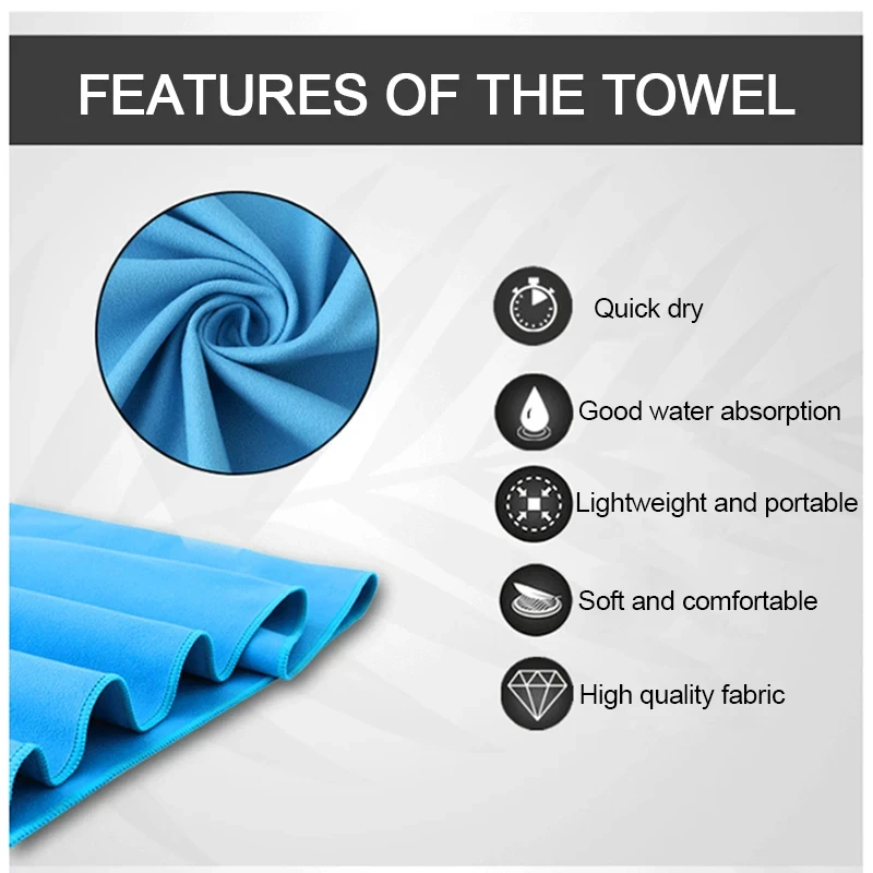 Quick-Drying Sports Towel Microfiber Ultra Soft Lightweight Super Absorbent Towel for Fitness Swimming Yoga Beach Camping Travel 3