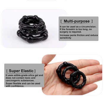 3Pcs/Set Dots Penis Ring Sexy Toys for Men Reusable Bound Delay Cock Ring Sleeve Sexulaes Toys Erotic Sex Toys for Men Gay 4