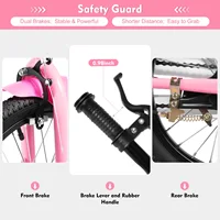 Vélo pour enfants de 16 pouces, pour enfants de 5 à 8 ans, hauteur de 100 à 135 cm, cadre en acier au carbone, double frein, siège réglable, roues d'entraînement 6