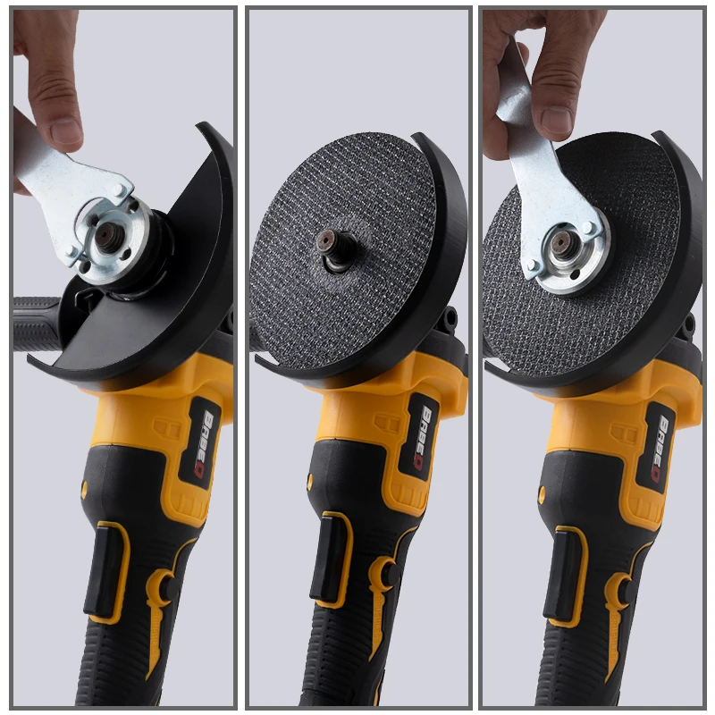 BABEQ 125mm M14 Brushless Electric Angle Grinder 3 Speeds Cordless Grinder Cutting Woodworking Power Tool with Grinding Disc Set 4