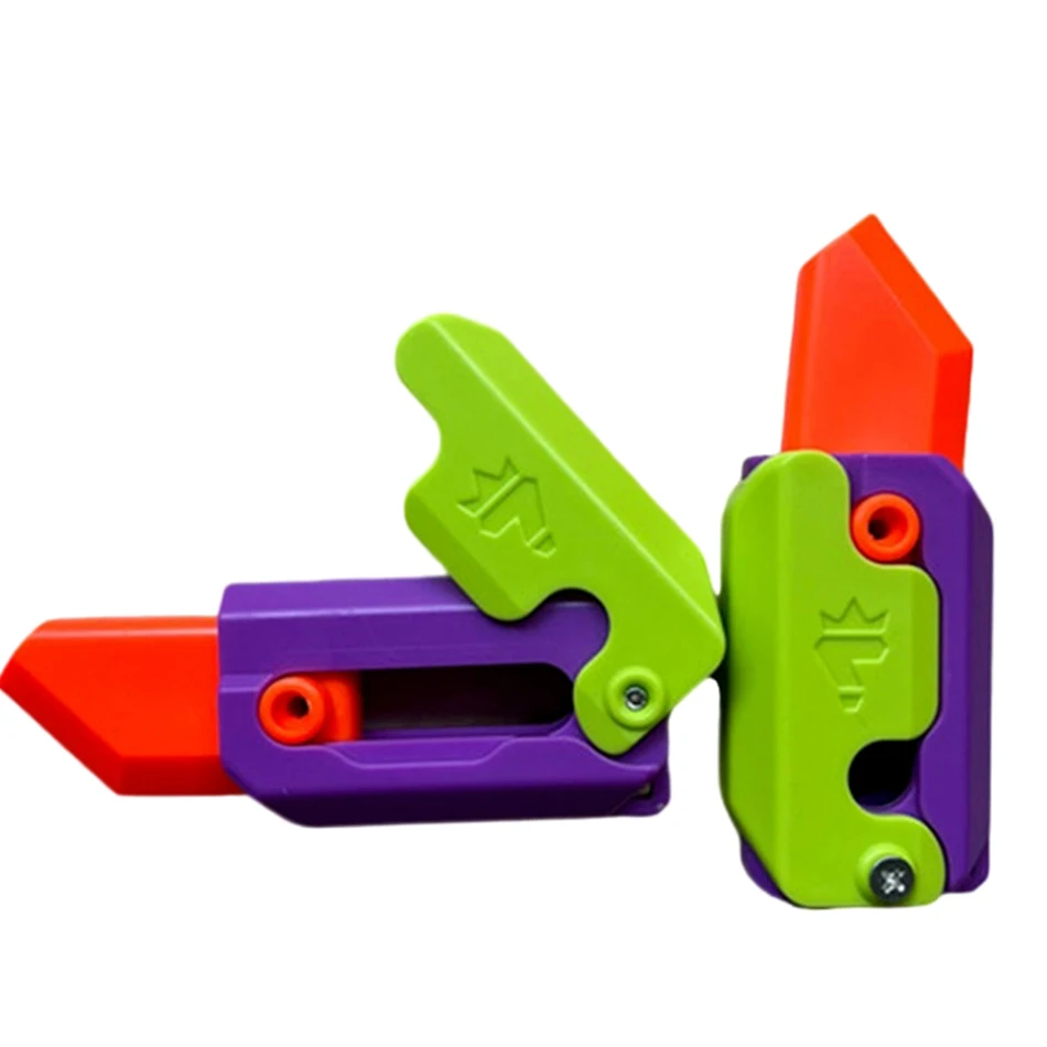 3D Print Gravity Cub Jump Small Radish Carrot Knife Mini Model Decompression Toy Push Card