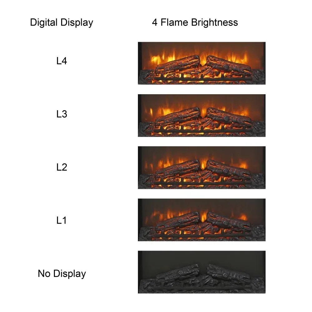 Electric Fireplace Insert, Ultra-Thin Fireplace Heater with Log Set,1400W, Recessed Fireplace with Over Heating Protection 5