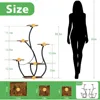 2 Pack Indoor Plant Stand with Grow Lights, Swan-Shaped Metal Flower Display Rack, 6 Tiered Corner Plant Stand 2