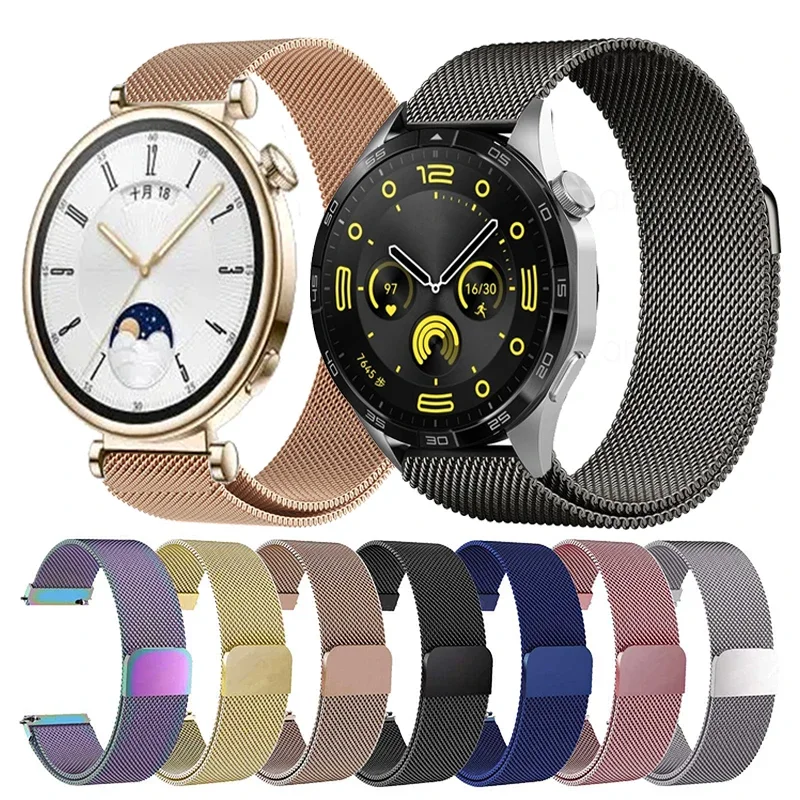 Elegant Metal Magnetic Loop Smartwatch Band, 18/20/22mm Strap, Universal Fit
