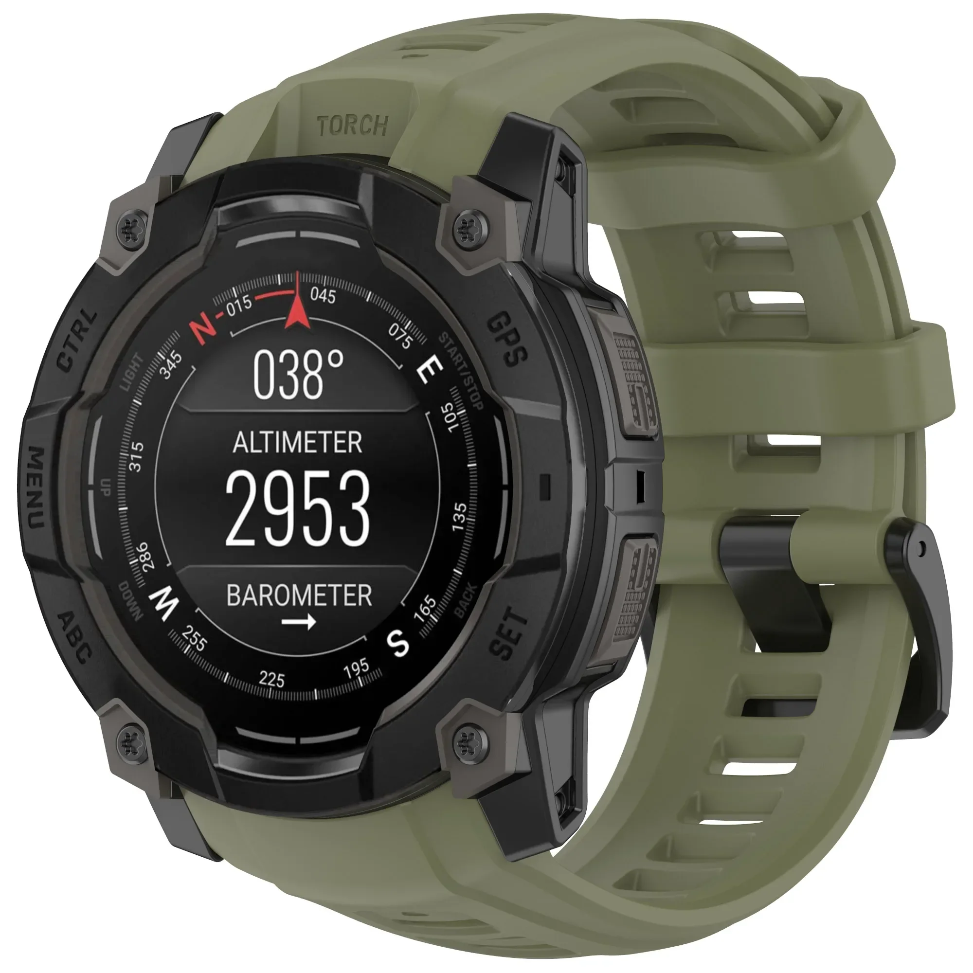 Atmungsaktives, sportliches Silikonschlaufen-Uhrenarmband für Garmin Instinct 3 45 mm 50 mm Solar/AMOLED – Detail 14