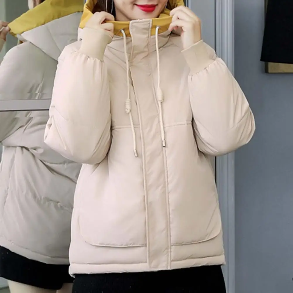 

Women's Short Jacket Woman Parkas Fall Winter 2023 Thick Warm Spliced Coat Oversized Korean Fashion Loose Puffer Outerwear