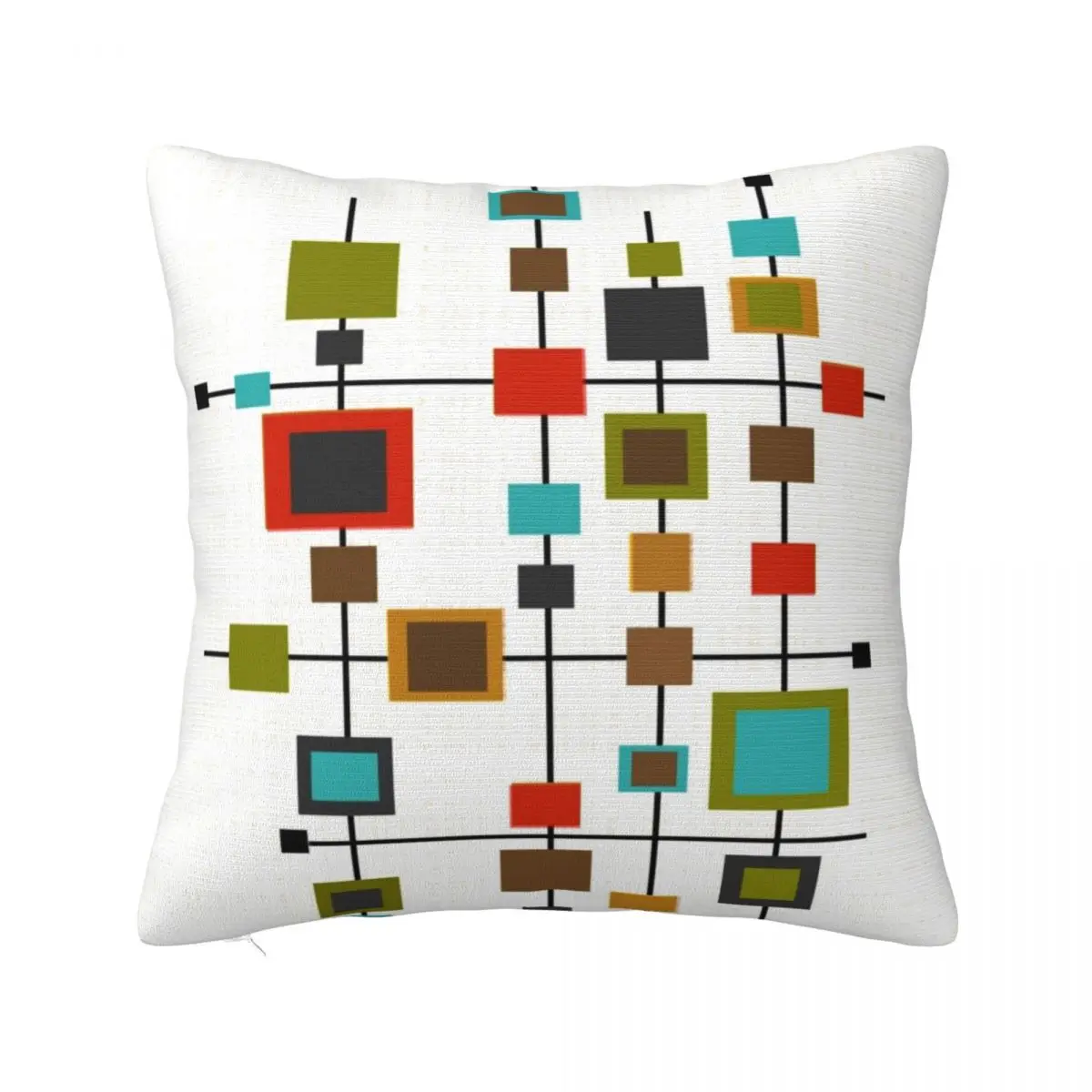 

Mid-Century Abstract Squares Throw Pillow christmas cushions covers Cushions Cover Bed pillowcases pillow cover christmas