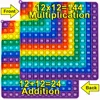 12x12 Multiplication 12+12 Addition Push Its Pop Bubble Fidget Toys, Right Angle Rainbow Educational Teaching Toys 1