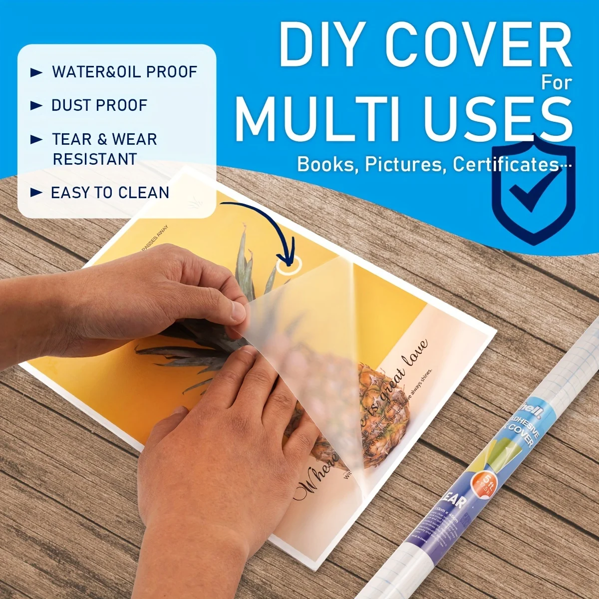 Clear Self-Adhesive Book Cover Contact Paper 6