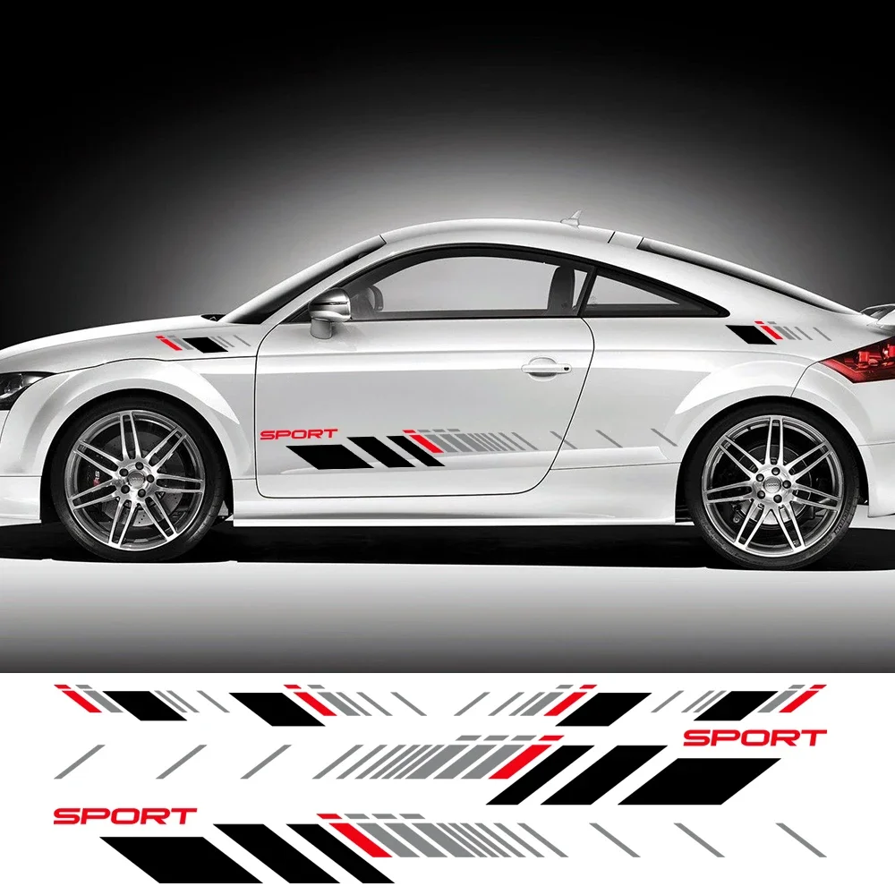 Striped Side Body Sticker Decals - Set of 2