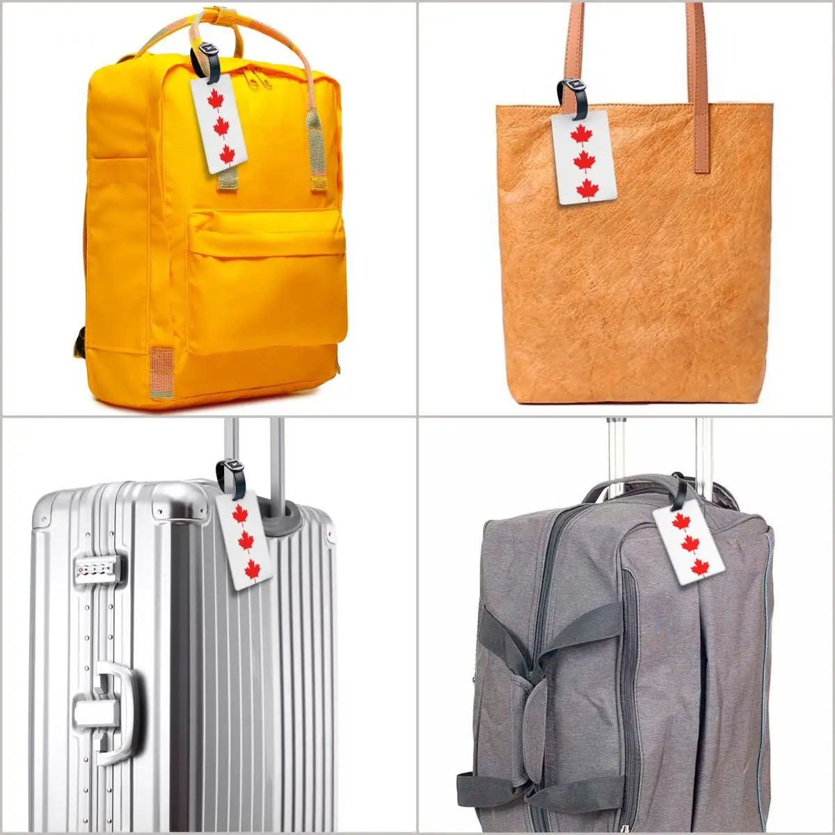 Canada Maple Leaf Canadian Flag Luggage Tags for Suitcases Privacy Cover ID Label