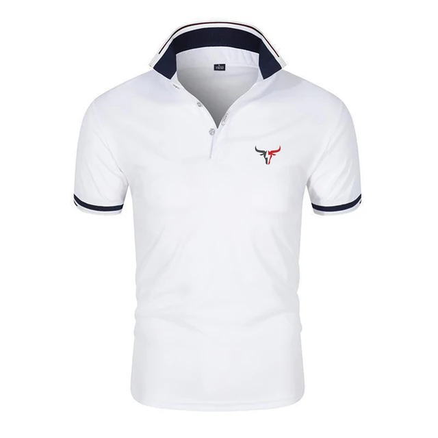 2025 hommes nouveau Sport taureau modèle Six couleurs polos col montant respirant Sport T-shirt été mode à manches courtes 1