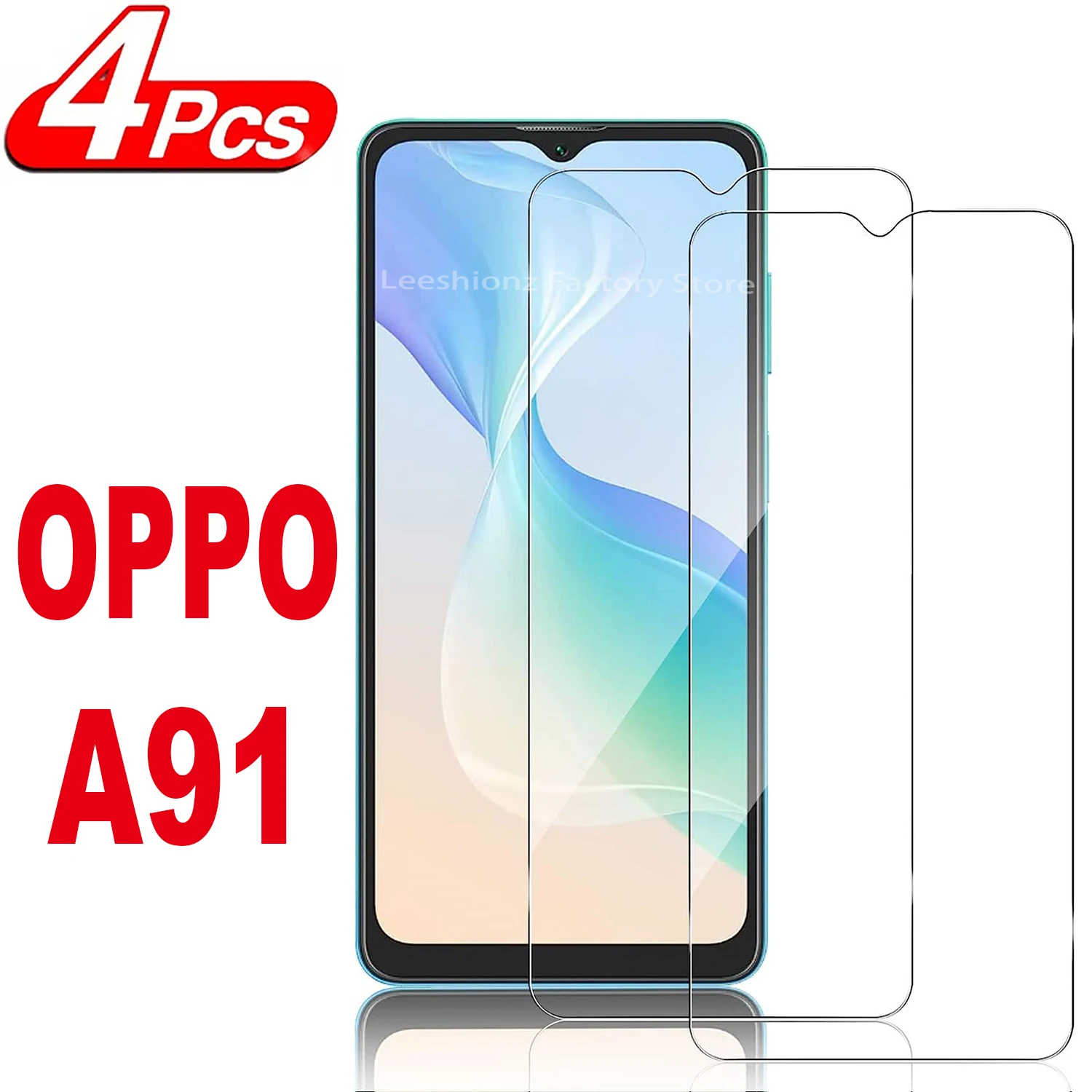 2/4Pcs Screen Protector Glass For OPPO A91 Tempered Glass Film 4pcs 4pcs film exterior guard auto protector car door sticker carbon fiber handle protective film film sheet