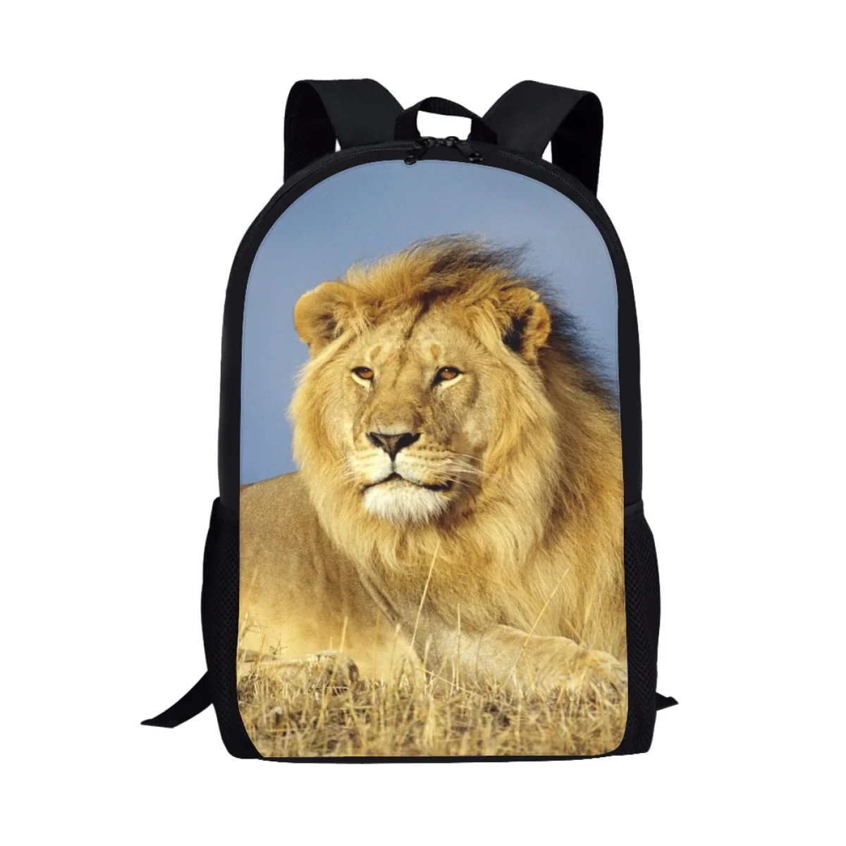 Animal Lion Print School Bag For Junior High School Student Large Boys Teenage Backpacks 17 Inch Children Bookbags Gift Birthday
