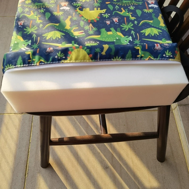 Cartoon Toddler Booster Seat Anti-Slip Children Highchair Cushion Waterproof Fabric Chair Pad for Dining Table Home
