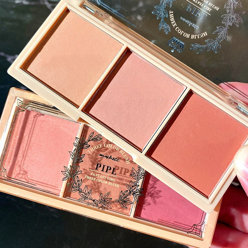 Blush Plate 3 Colors/set Ace Mineral Pigment Cheek Blusher Powder Makeup Professional Contour Shadow Powder Blusher Blush Powder Facial Blusher