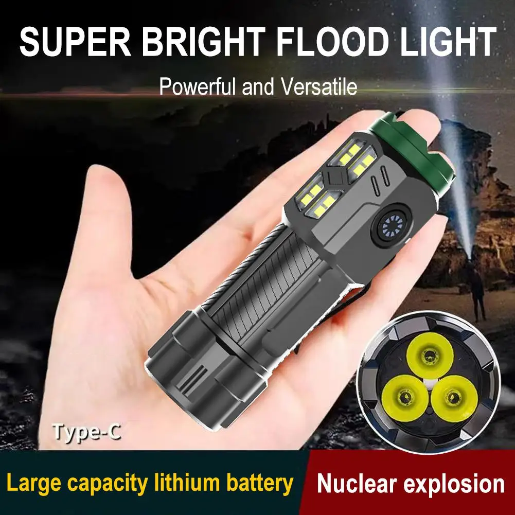 Outdoor Car Mounted Magnetic Adsorption Side Lights COB Eye Type-c Light Charging Three Flashlight LED Work O3H9