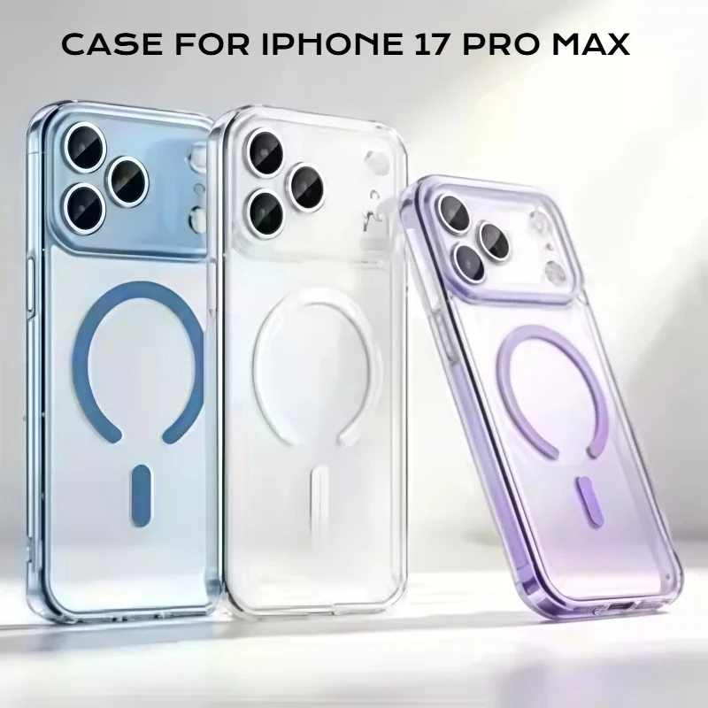 Magnetic Shockproof Transparent Hard Cover with Magsafe Wireless Charging Compatibility