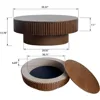 Round Coffee Table with Storage,Modern Wooden Coffee Tables with Solid Wood Veneered,Circle Center Tables Accent Tea Table 1