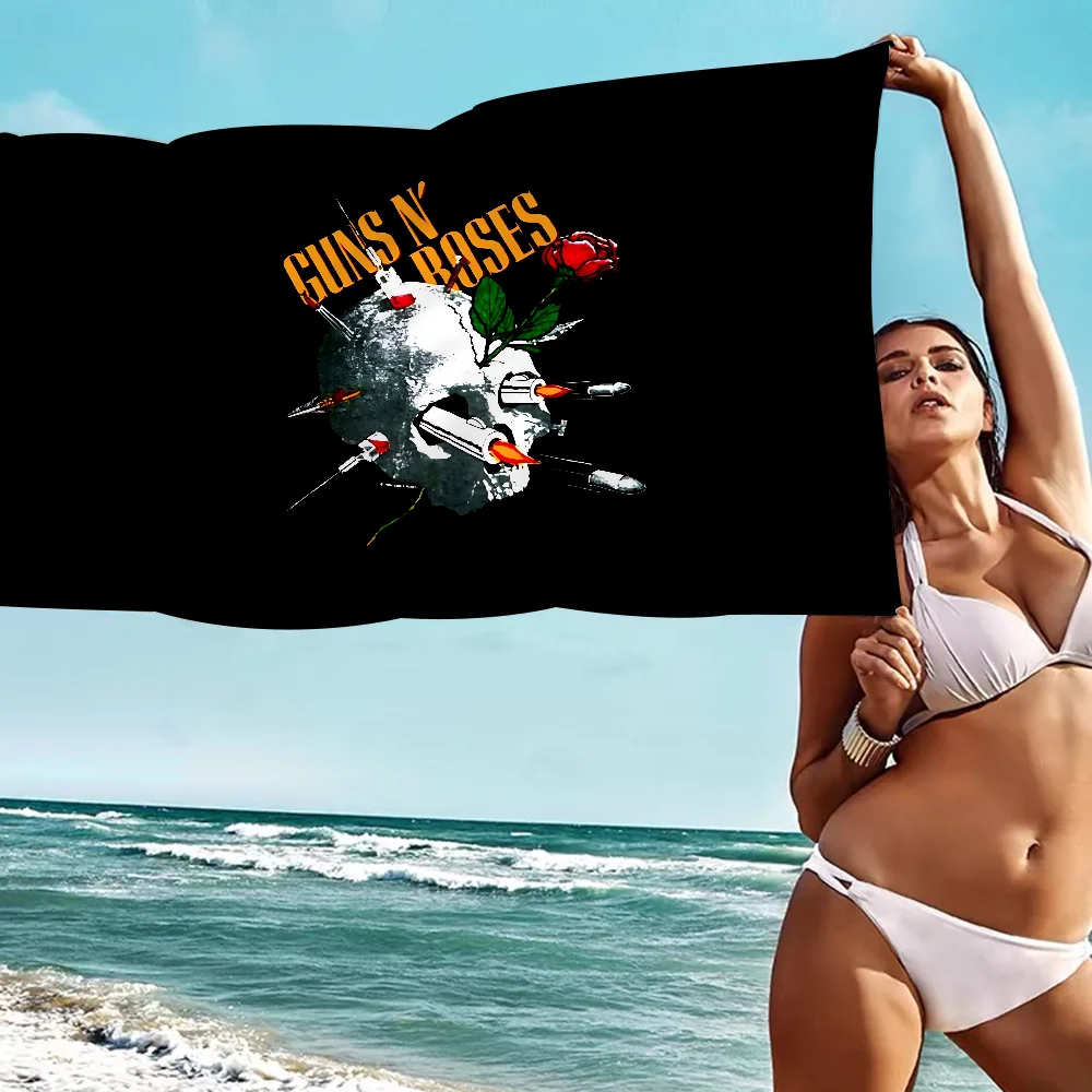 G-Guns N' Roses Big Microfiber Beach Towels Quick Dry Towel Sand Beach Towels Pool Towel For Travel Swim Pool Yoga