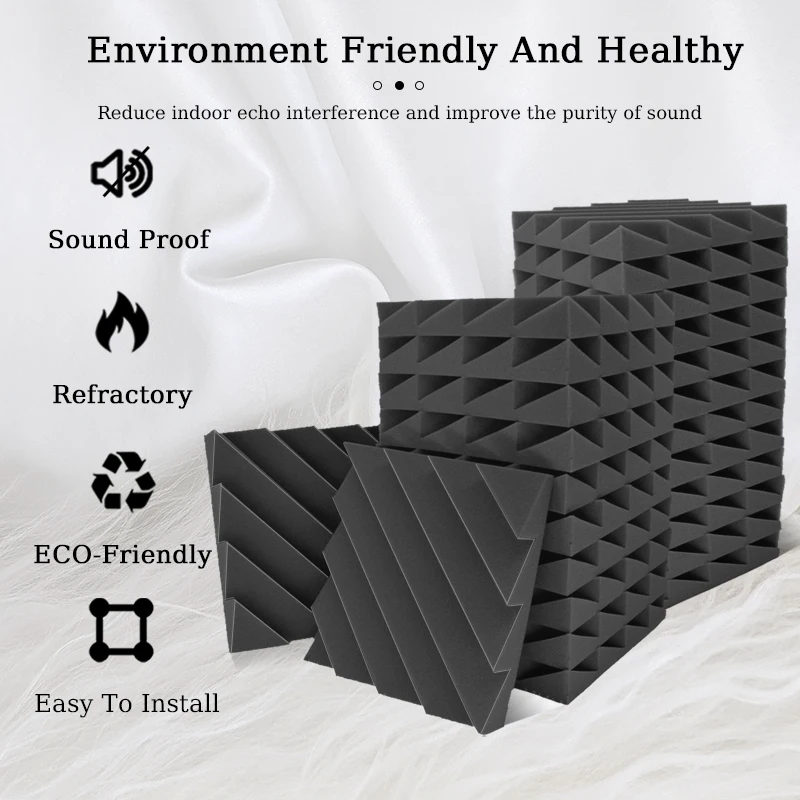 6-48 Pcs TOUO Diamond Groove Acoustic Foam High-Density Soundproof Material Sound Absorbing Treatment Ktv acoustic foam panels