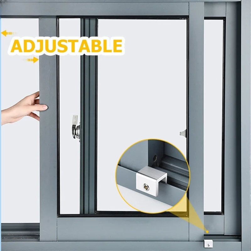 Sliding Window Sash Lock Stopper Anti-theft Door Lock Non Punch Aluminum Alloy Window Safety Locks for Baby Kids and Pets window safety lock