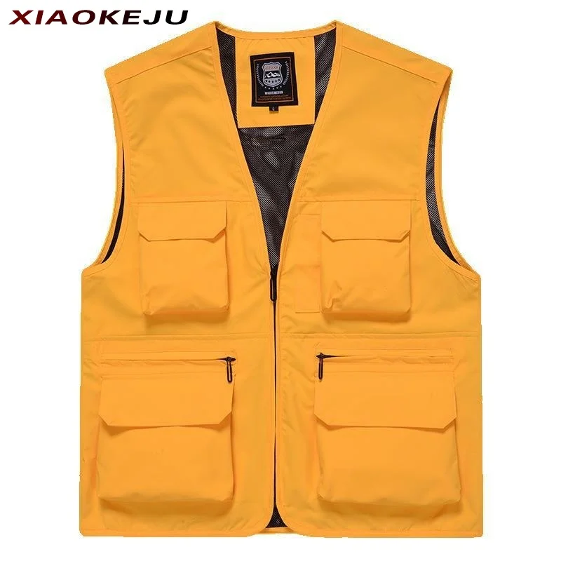 Mesh Summer Vest Men Man Tactical Military Sleeveless Parka Work Motorcyclist Jacket Spring Jumper Multi-pocket Camping Gilets
