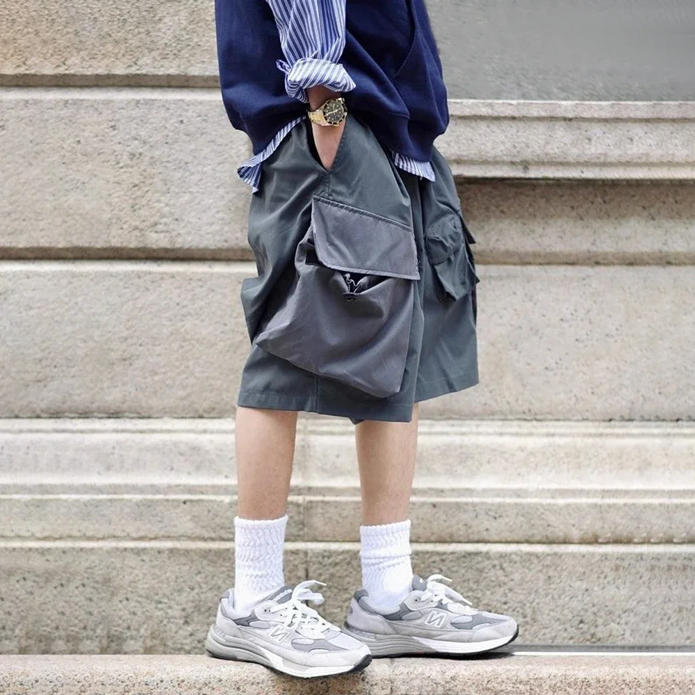 Men's Streetwear 2024 Summer Shorts Workwear Quarter Pants Fashion Trend Home Color Matching Casual Shorts Sports Beach Pants