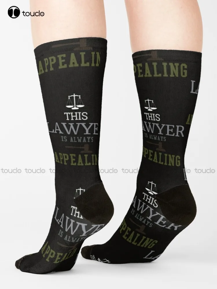

Lawyer Always Appealing T-Shirt Funny Attorney Gift Socks Girl Socks Streetwear 360° Digital Print Retro Colorful Art 1Pair Gift