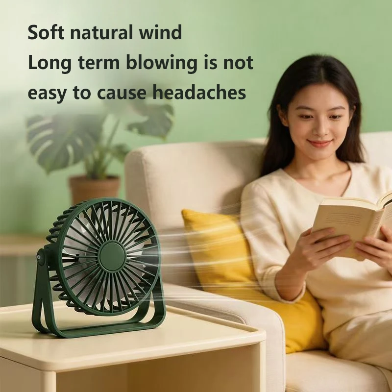 Compact 360° Adjustable USB Desktop Fan