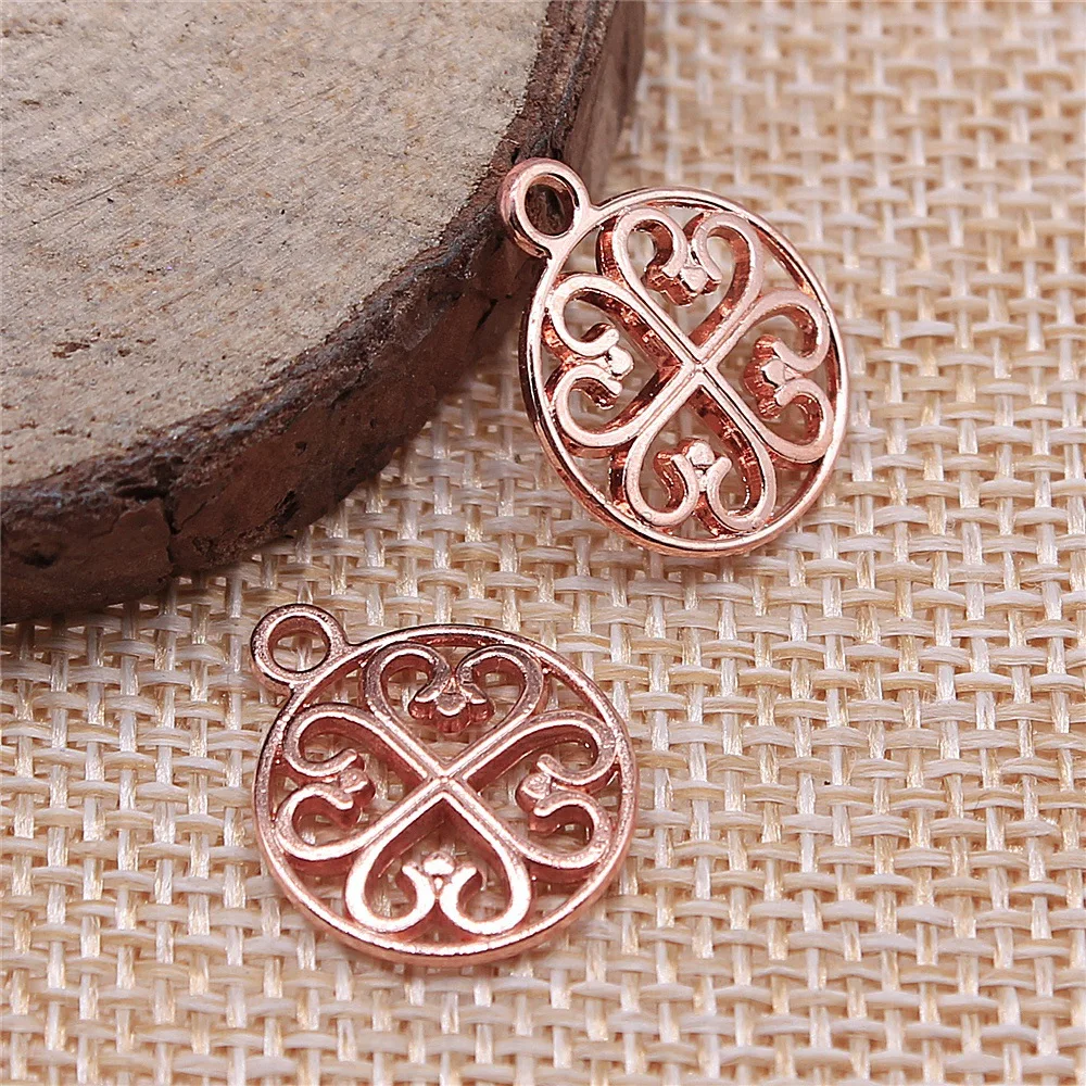 Set of 20 Elegant Multi-Colored Flower Round Charms