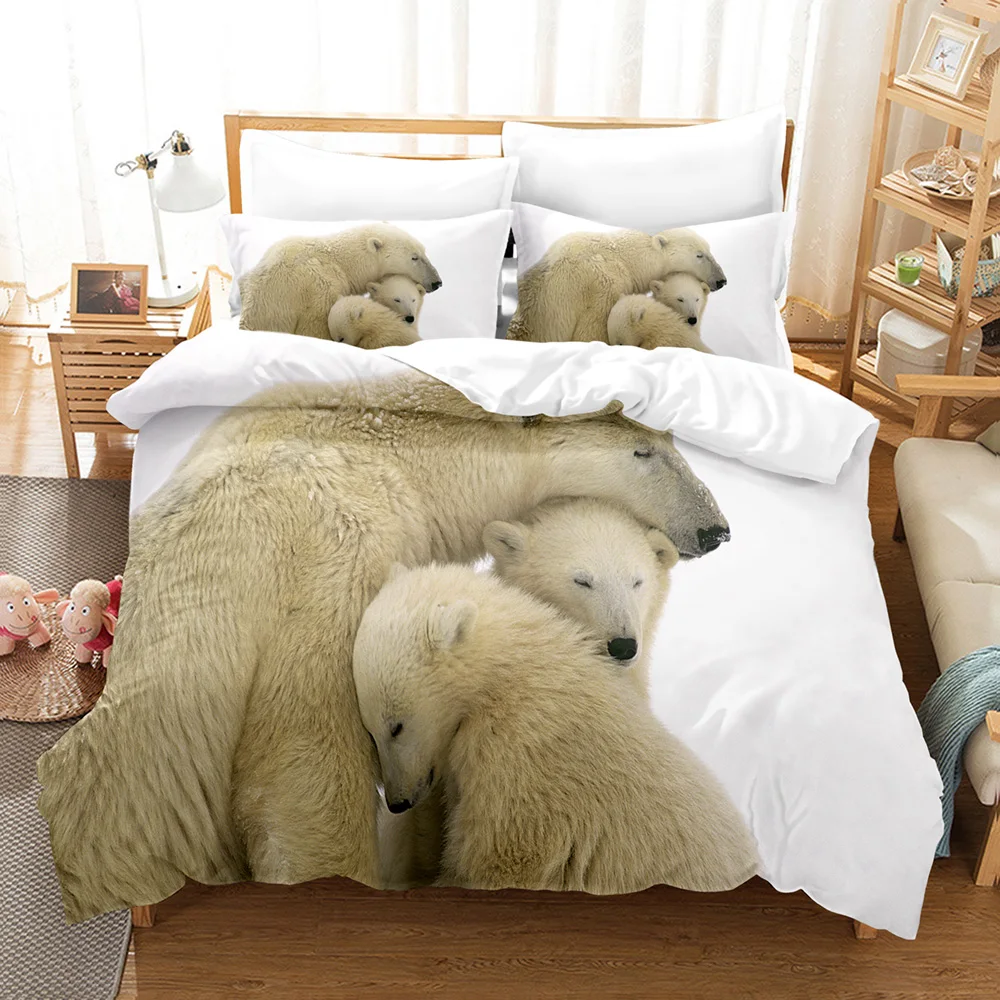 Set copripiumino orso carino stampato in 3D con federa Set biancheria da  letto orso polare copripiumino animali selvatici Set letto Queen Size -  AliExpress