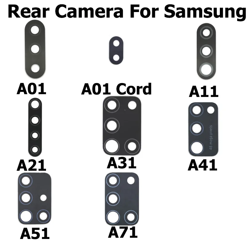 

For Samsung Galaxy A01 A11 A21 A31 A41 A51 A71 Cord Back Camera Glass Lens With Sticker
