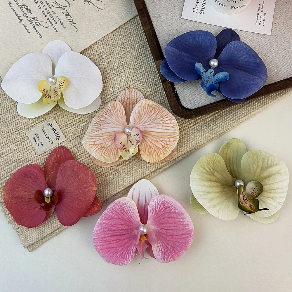 Phalaenopsis Flower Hair Clip for Women Bachelorette Party Favors Simulated Floral Elegant Hair Clip Wedding Bridesmaid Gifts